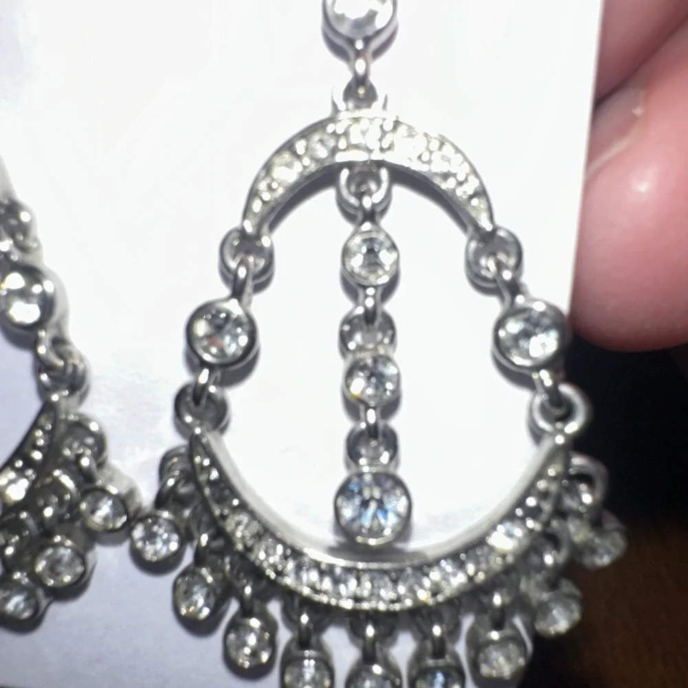 Vintage Diamond/Crystal Chandelier‎ Earrings Stunning!